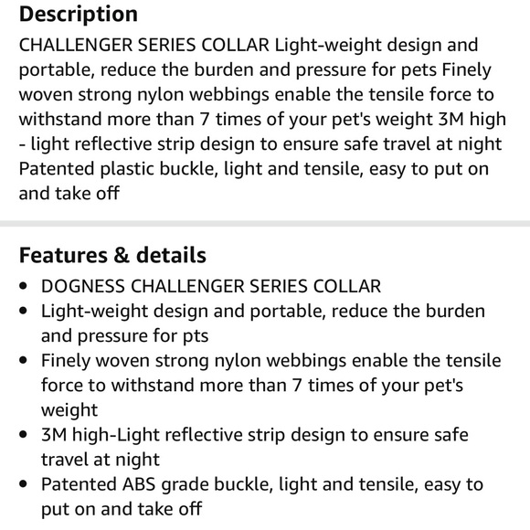 NWT Dogness Collar Size Medium and NWT Dogness M/L Leash Black and gray - Picture 6 of 14